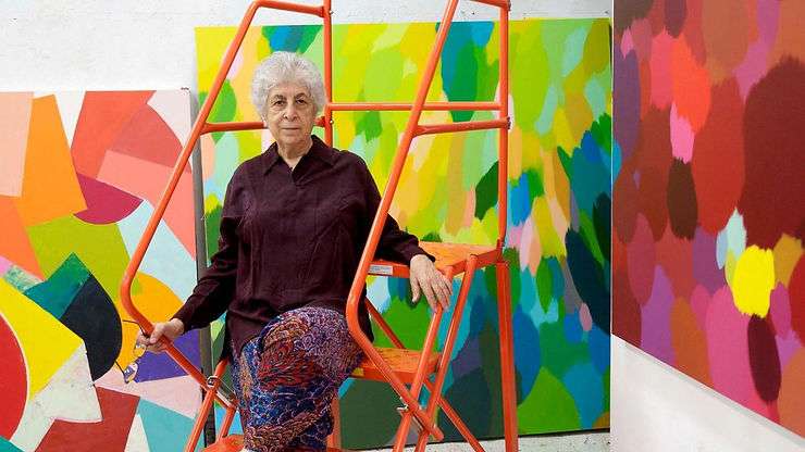 Samia Halaby in her studio. Courtesy of The National.