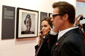 Angelina Jolie and Brad Pitt at a private art gallery,  Image credit: Artnet