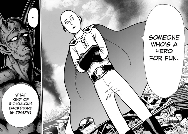 ONE, Panels from the One-Punch Man Manga, Volume 1 (2012). Courtesy: Right Stuf Anime/Gabbing GeekONE, Panels from the One-Punch Man Manga, Volume 1 (2012). Courtesy: Right Stuf Anime/Gabbing Geek