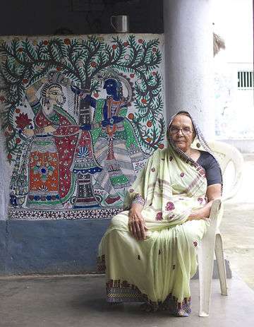 Karpuri Devi, one of the leaders of the Madhubani art community